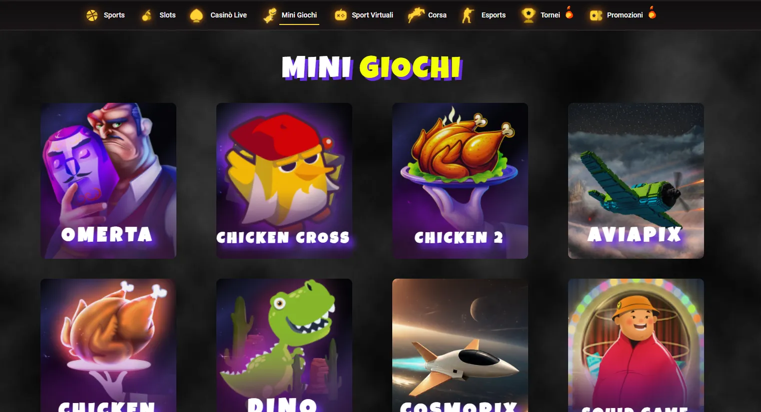 Minigiochi, il Piatto Forte